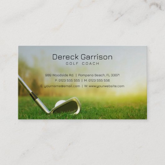 Golf Coach | Professionele Golf Instructor Lesson Visitekaartje (Voorkant)