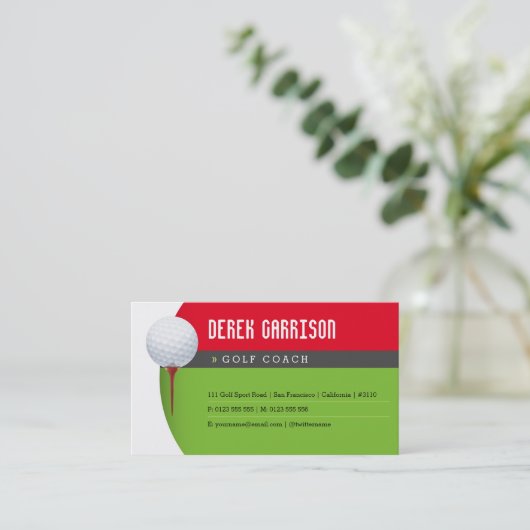 Golf Coach | Professionele Golf Instructor Lesson Visitekaartje (Staand voorkant)