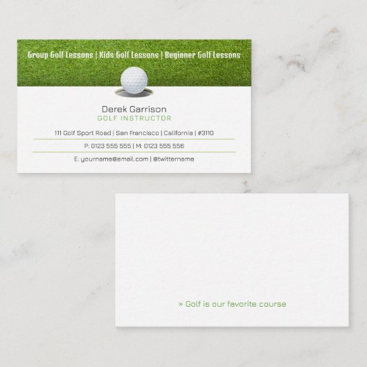 Golf Coach | Professionele Golf Instructor Lesson Visitekaartje (Voorkant / Achterkant)