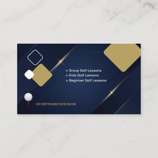 Golf Coach | Professionele Golf Instructor Lesson Visitekaartje (Achterkant)