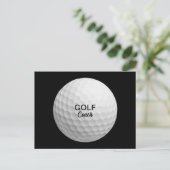 Golf Coach Realistic Ball Black Briefkaart (Staand voorkant)