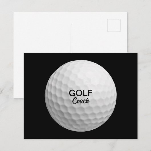 Golf Coach Realistic Ball Black Briefkaart (Voorkant / Achterkant)