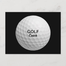 Golf Coach Realistische Bal Zwart Briefkaart