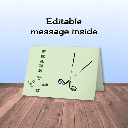 Golf coach sporten bedankkaart