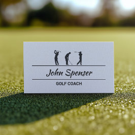 Golf Coach Trainer Eenvoudig Ontwerp Witte Kaart Visitekaartje