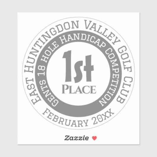 Golf Competition Prize Sticker (Vel)