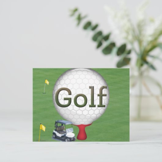 Golf Composite Ball Cart Flags Briefkaart (Staand voorkant)