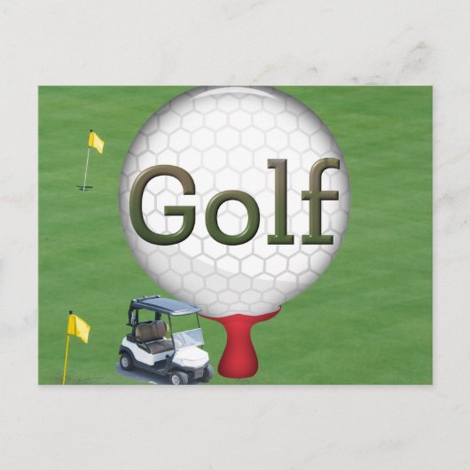 Golf Composite Ball Cart Flags Briefkaart (Voorkant)
