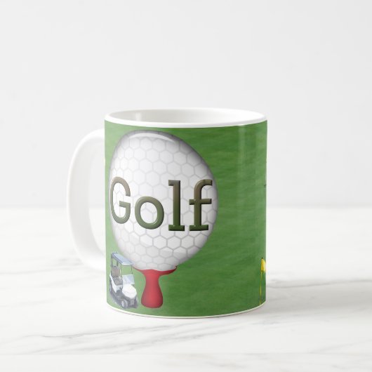 Golf Composite Ball Cart Flags Koffiemok (Voorkant links)