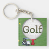 Golf Composite Ball Cart Flags Sleutelhanger (Voorkant)