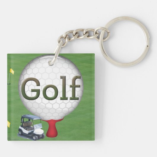 Golf Composite Ball Cart Flags Sleutelhanger (Achterkant)