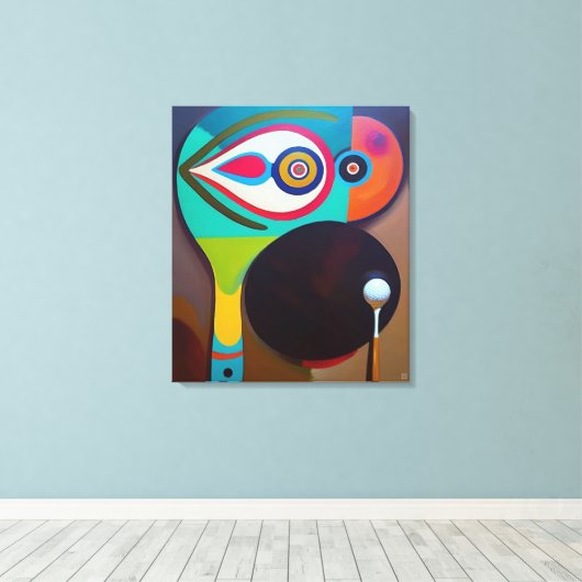 Golf Compositie - Grote schilderij Canvas Print (Insitu (Houten vloer))