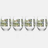 Golf Composition Afbeelding Logo, Wijnglas Zonder Voet (Voorkant)