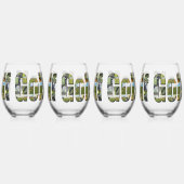 Golf Composition Afbeelding Logo, Wijnglas Zonder Voet (Achterkant)