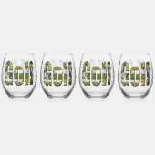 Golf Composition Afbeelding Logo, Wijnglas Zonder Voet (Links)