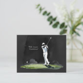 Golf condoleance “Met diepste medeleven.” Briefkaart (Staand voorkant)