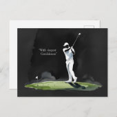 Golf condoleance “Met diepste medeleven.” Briefkaart (Voorkant / Achterkant)
