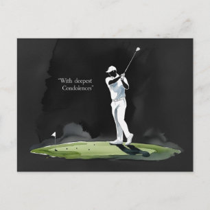 Golf condoleance “Met diepste medeleven.” Briefkaart