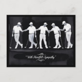 Golf condoleance “Met hartelijke deelneming.” Briefkaart (Voorkant)