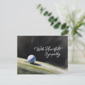 Golf condoleance “Met oprechte deelneming.” Briefkaart (Staand voorkant)