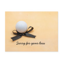 Golf condoleance sorry voor uw verlies met zwarte