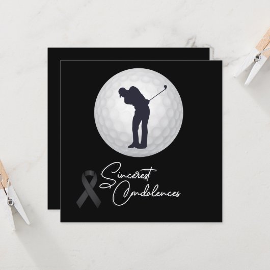 Golf condoleances voor de vrouw golfer kaart (Voorkant / Achterkant in situ)