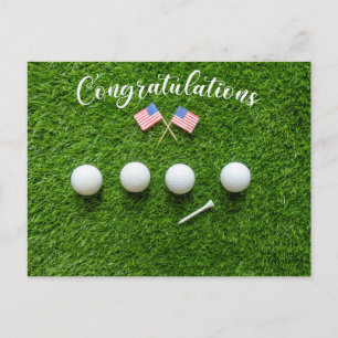 Golf Congratulatie voor Amerikaanse Golfer met vla Briefkaart