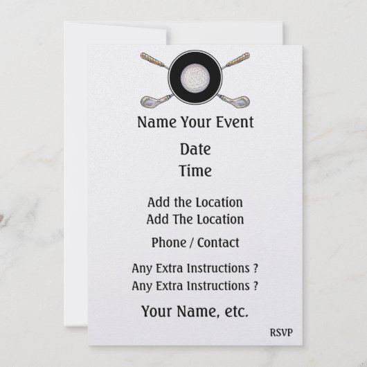 Golf Cookout Event - SRF Kaart (Achterkant)