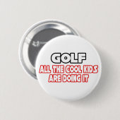Golf...Cool Kids Ronde Button 5,7 Cm (Voorkant /achterkant)