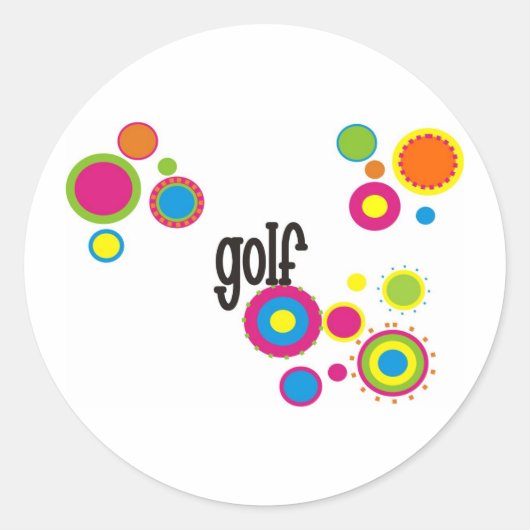Golf Cool Polka Dots Ronde Sticker (Voorkant)