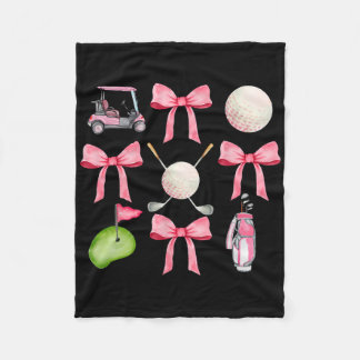 Golf Coquette Bow Golf Bal Mama Spel Dag Golfen G Fleece Deken