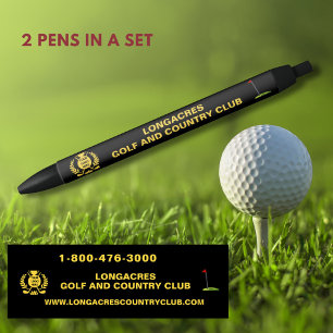 Golf & Country Club League Logo Website Telefoon P Zwarte Inkt Pen