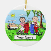 Golf Couple Keramisch Ornament (Voorkant)