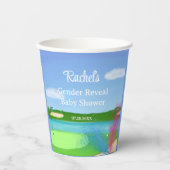 Golf Course Bunker Gender onthulling Baby shower Papieren Bekers (Voorkant)