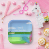 Golf Course Bunker Gender onthulling Baby shower Papieren Bordje (Feest)