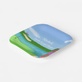 Golf Course Bunker Gender onthulling Baby shower Papieren Bordje (Gebogen)