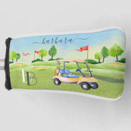 Golf Course Cart Women Monogram Name Putter Golfheadcover