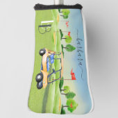 Golf Course Cart Women Monogram Name Putter Golfheadcover (Draai 90)