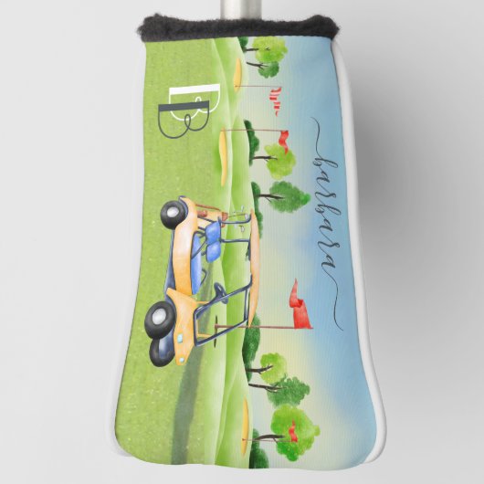 Golf Course Cart Women Monogram Name Putter Golfheadcover (Draai 90)