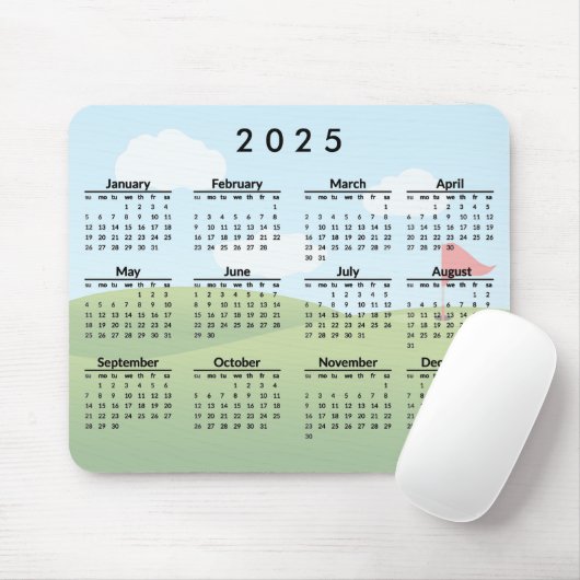 Golf Course Design 2025 Kalender Mousepad Muismat (Met muis)