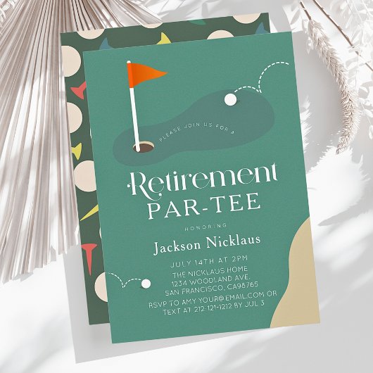 Golf Course Fairway Flag Retirement Par-Tee Kaart