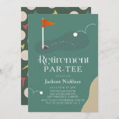 Golf Course Fairway Flag Retirement Par-Tee Kaart (Voorkant / Achterkant)