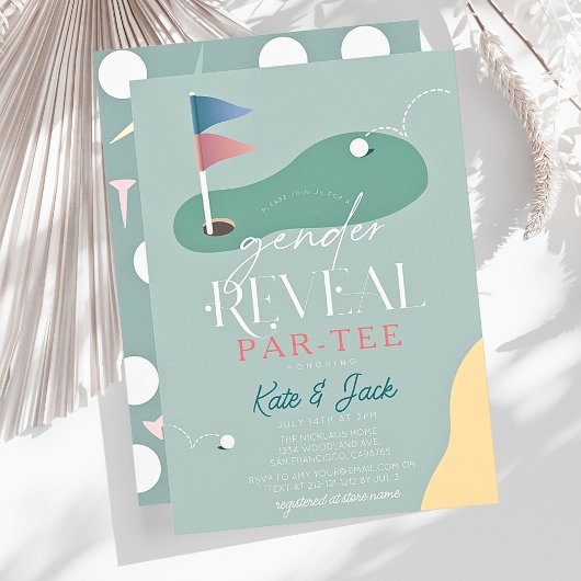 Golf Course Fairway Gender Reveal Par-Tee Kaart