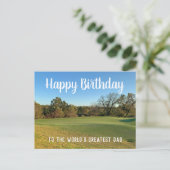 Golf Course Foto Custom Happy Birthday Pap Briefkaart (Staand voorkant)