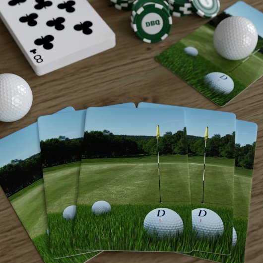 Golf Course Foto Golfing Dad Monogram Golfer Speelkaarten
