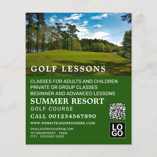 Golf Course, GoIf Lesson Adverteren Flyer (Voorkant)