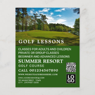Golf Course, GoIf Lesson Adverteren Flyer