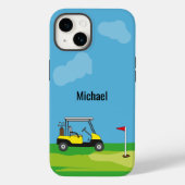 Golf Course Golf Cart Cartoon gepersonaliseerd Case-Mate iPhone Case (Achterkant)