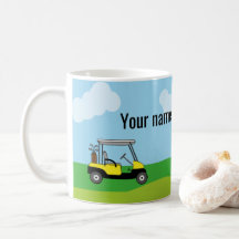 Golf Course Golf Cart Cartoon gepersonaliseerd