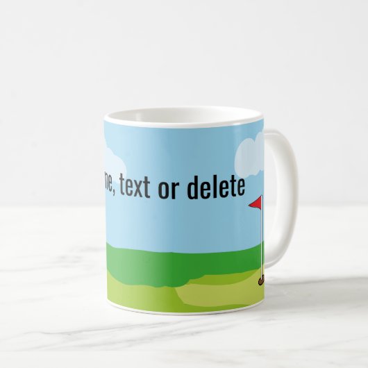 Golf Course Golf Cart Cartoon gepersonaliseerd Koffiemok (Voorkant rechts)